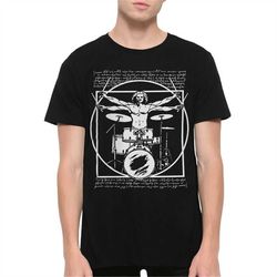 Vitruvian Drummer Rock T-Shirt / Men's Women's Sizes / Cotton Tee (VIT-854369)