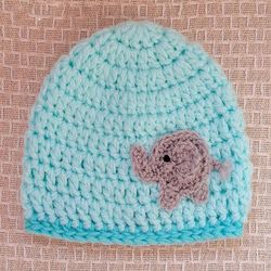 Elephant Newborn Beanie Crochet Pattern