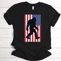 Big Foot Shirt, American Flag Shirt, 4th of July Shirt, Independence Day Shirt, American Flag Bigfoot, Patriotic Bigfoot