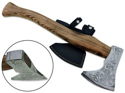 Custom Hand Made Viking Axe PERSONALIZED GIFT Engraved on Carbon Steel Blade