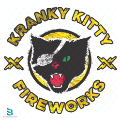 Kranky Kitty Fireworks Black Cat Svg, Trending Svg, Black Cat Svg, Pirate Cat