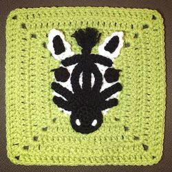 Zebra Granny Square Crochet Pattern