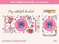 Stitch Can Glass 16oz Wrap, Stitch And Lilo Png, Stitch Birthday Gifts, Stitch Coffee Cup Png, Stich Png Design Sblimat