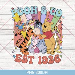 Vintage Pooh & Co EST 1926 PNG, Cute Pooh Bear And Friends PNG, Retro Winnie The Pooh, Disney Pooh Bear PNG, Disney PNG