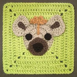 Spotted Hyena Granny Square Crochet Pattern