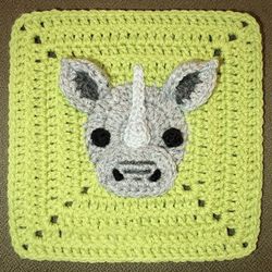 Rhinoceros Granny Square Crochet Pattern