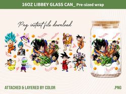 Dragon Ball Comics tumbler design, Anime Tumbler wrap Sublimation, Boy Birthday Gifts, Cartoon Png For Coffee Cup
