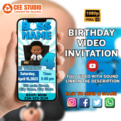 Boss baby Birthday invitation, afro boss baby invitation, Baby Boss Invite, Baby Boss Birthday, baby Boss Girl, Digital