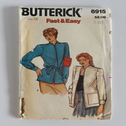 Butterick 6915 UNCUT (1980s) jacket vintage sewing pattern