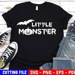 Little Monster Svg, Halloween Svg, Halloween Shirt, Momster Svg, Sppoky Cute, Svg Files For Cricut & Silhouette