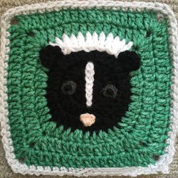 Skunk Granny Square Crochet Pattern