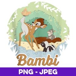 Disney Bambi Thumper And Flower Paper Cut Portrait V2