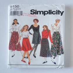 simplicity 9150 uncut (1994) misses skirts vintage sewing pattern