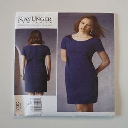 Vogue V1370 (2013) UNCUT Kay Unger New York Vogue Pattern Paris Original Misses' Fitted Dress Sewing Pattern