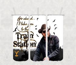 Yellowstone Train Station Tumbler Png, silhouette svg fies