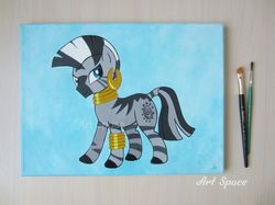 Original painting on canvas acrylic, Zecora, Zebra, stretched canvas, Gift for teenager, room decoration, baby gift, art
