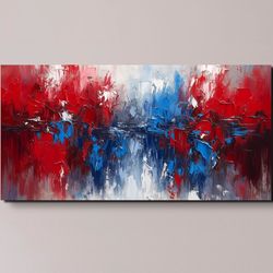 "Vibrant Symphony of Freedom: An Abstract Study in Red, White, and Blue"