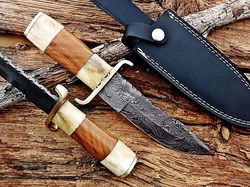 Beautiful Custom Made Hand Made Damascus Steel Hunting Knife