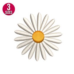 Daisy Flower embroidery design, Machine embroidery pattern, Instant Download