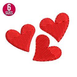 Three Hearts embroidery design, Machine embroidery pattern, Instant Download