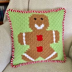 Gingerbread Man Cushion Crochet Pattern