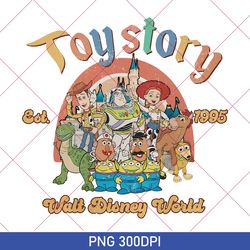 Vintage Toy Story Est 1995 Characters PNG, Retro Disney Toy Story PNG, Buzz Lightyear, Woody PNG, Disney Pixar Trip PNG