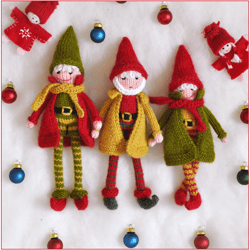 Knitting patterns Christmas Elf Toy, Amigurumi Gnome, Christmas Ornament