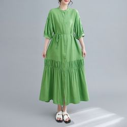 Spring and summer new Korean style large size loose thin solid color dress for women