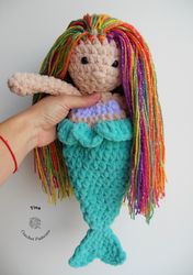 CROCHET PATTERN - Mermaid Snuggler, Cute Pattern, Crochet Mermaid Pattern, Crochet Plush Pattern, Amigurumi Tutorial