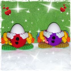 pattern Egg-cup clown pdf ternura amigurumi english // espanol