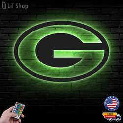 Green Bay Packers Led Sign, NFL Logo Metal Led Wall Sign, NFL Metal Logo, Green Bay Packers LED Metal Wall Art