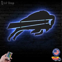 Buffalo Bills Led Sign, NFL Logo Metal Led Wall Sign, NFL Metal Logo, Buffalo Bills LED Metal Wall Art