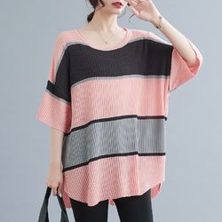 Summer new fashion large size loose casual T-shirt for women