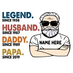 Legend Since 1958 Husband Since 1987 Svg, Fathers Day Svg, Father Svg, Dad Svg, Dads Timeline Svg, Legend Since Svg, Hus
