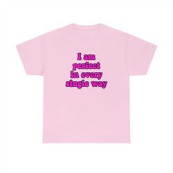 Funny Y2K Meme TShirt - I am Perfect in Every Single Way 2000's Celebrity Inspired Tee - Gift Shirt
