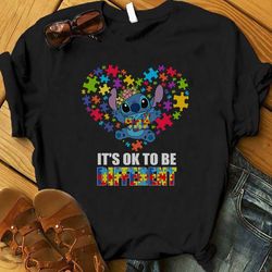 It's Ok To Be Different Autism Awareness Shirt, Disney Autism T-shirt, Motivational Tee, Tee For Autism Who Loves Stitch