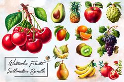Watercolor Fruits Sublimation Bundle