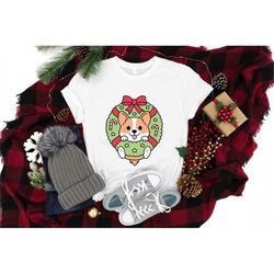 Funny Christmas Corgi Shirt, Corgi Lover Tee, Xmas Vibes Shirt, Cute Animal Shirt, Fur Friends Shirt, Animal Lover Tee