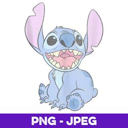 Disney Lilo & Stitch Happy Stitch Vintage Portrait V2 , PNG Design, PNG Instant Download