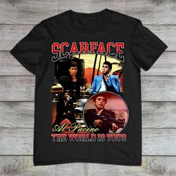 scarface shirts movie clothing tony montana streetwear movie vintage 80's t-shirt design