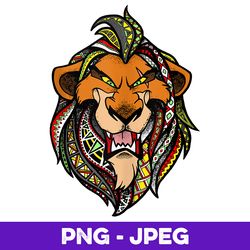 Disney Lion King Scar Pattern Fill Head Shot Portrait V2 , PNG Design, PNG Instant Download
