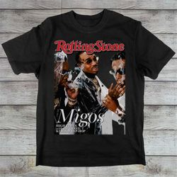 Rolling stones Migos shirt rock band unisex tee shirt for The rolling stones graphic t-shirt sublimation vintage band sh