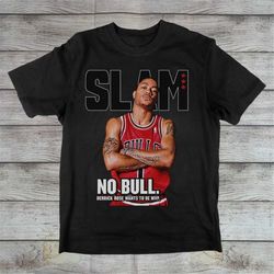 Derick Rose Chicago bulls shirt slam cover bulls rap tee NBA Basketball sports T-shirt Air Jordan Tee