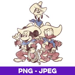 Disney Mickey & Friends Goofy Donald Mickey Cowboy Up V1 , PNG Design, PNG Instant Download