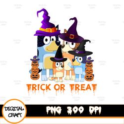 Halloween BLuey Family Costume Png, BLuey Halloween Png Files, BLuey Png, Trick Or TreaPng, Spooky, Fall, Png Files For