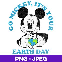 Disney Mickey Classic Mickey Earth Day Heart , PNG Design, PNG Instant Download