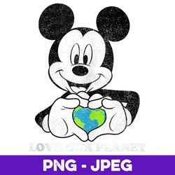 Disney Mickey Classic Mickey Love Our Planet Earth Day V2 , PNG Design, PNG Instant Download