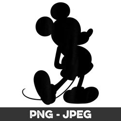 Disney Mickey Classic Silhouette Pose , PNG Design, PNG Instant Download