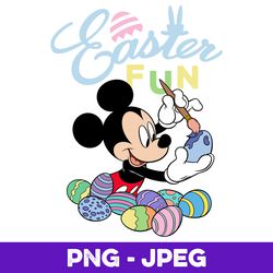 Disney Mickey Mouse Easter Fun Painting Eggs V1 , PNG Design, PNG Instant Download