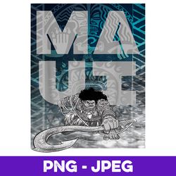 Disney Moana Maui Epic Fish Hook Poster Graphic V4 , PNG Design, PNG Instant Download